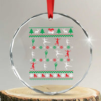 Funny Xmas Figure Ice Skating Skater Crystal Glass Ornament TS11