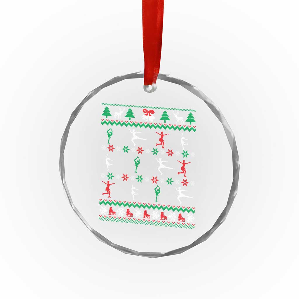 Funny Xmas Figure Ice Skating Skater Crystal Glass Ornament TS11