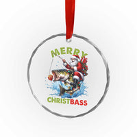 Funny Xmas Fishing Crystal Glass Ornament Merry Christbass Santa Xmas Tree TS11