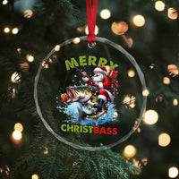 Funny Xmas Fishing Crystal Glass Ornament Merry Christbass Santa Xmas Tree TS11