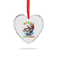 Funny Xmas Fishing Heart Crystal Glass Ornament Merry Christbass Santa Xmas Tree - Wonder Print Shop