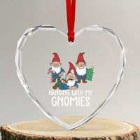 Funny Xmas Garden Heart Crystal Glass Ornament Hanging With My Gnomies - Wonder Print Shop