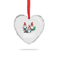Funny Xmas Garden Heart Crystal Glass Ornament Hanging With My Gnomies - Wonder Print Shop