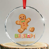 Funny Xmas Gingerbread Crystal Glass Ornament Oh Snap Cookie Baking TS11