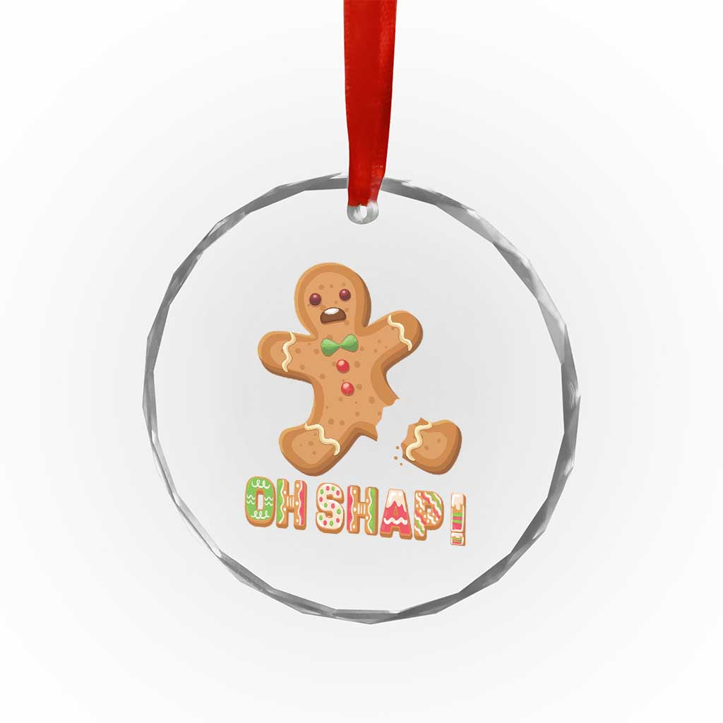 Funny Xmas Gingerbread Crystal Glass Ornament Oh Snap Cookie Baking TS11