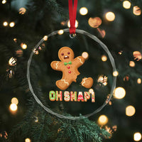 Funny Xmas Gingerbread Crystal Glass Ornament Oh Snap Cookie Baking TS11