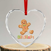Funny Xmas Gingerbread Heart Crystal Glass Ornament Oh Snap Cookie Baking - Wonder Print Shop
