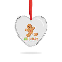 Funny Xmas Gingerbread Heart Crystal Glass Ornament Oh Snap Cookie Baking - Wonder Print Shop