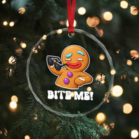 Funny Xmas Gingerbread Man Crystal Glass Ornament Funny Sexy Cookie Bite Me - Wonder Print Shop