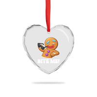 Funny Xmas Gingerbread Man Heart Crystal Glass Ornament Funny Sexy Cookie Bite Me - Wonder Print Shop