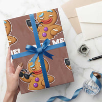 Funny Xmas Gingerbread Man Wrapping Paper Roll Funny Sexy Cookie Bite Me - Wonder Print Shop