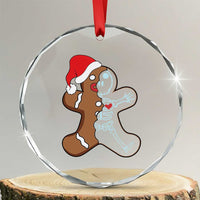 Funny Xmas Gingerbread Skeleton X-Ray Tech Nurse Crystal Glass Ornament TS09