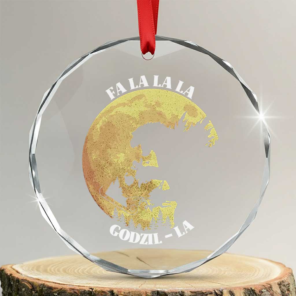 Funny Xmas Godzilla Crystal Glass Ornament Falalala Godzil La Santa Reindeers Xmas Japanese Monster TS11