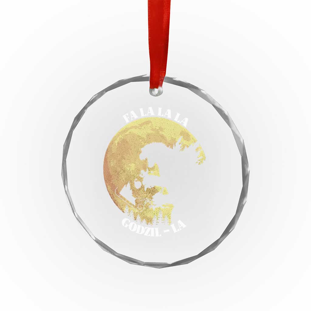 Funny Xmas Godzilla Crystal Glass Ornament Falalala Godzil La Santa Reindeers Xmas Japanese Monster TS11