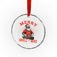 Funny Xmas Grilling Santa Crystal Glass Ornament Merry Grill-Mas BBQ TS11