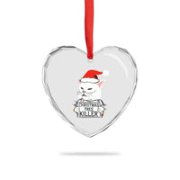 Funny Xmas Grumpy Cat Heart Crystal Glass Ornament Xmas Tree Killer Santa Kitten - Wonder Print Shop