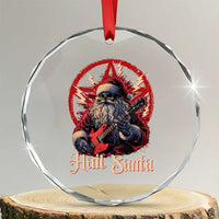 Funny Xmas Hail Santa Crystal Glass Ornament Sleigher Heavy Metal TS11