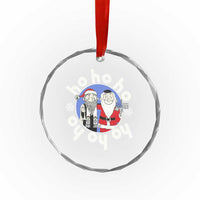 Funny Xmas Hanukkah Crystal Glass Ornament Triple Ho Yo Santa Hebrew Snowflake Menorah TS11