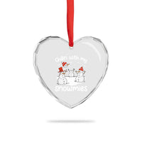 Funny Xmas Heart Crystal Glass Ornament Chillin With My Snowmies Funny Snowman Friendship - Wonder Print Shop