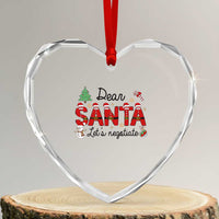 Funny Xmas Heart Crystal Glass Ornament Dear Santa Let's Negotiate - Wonder Print Shop