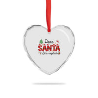 Funny Xmas Heart Crystal Glass Ornament Dear Santa Let's Negotiate - Wonder Print Shop