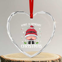 Funny Xmas Heart Crystal Glass Ornament Have A Crackin Christmas Santa - Wonder Print Shop
