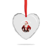 Funny Xmas Heart Crystal Glass Ornament I Don't Believe In You Either Angry Santa - Wonder Print Shop