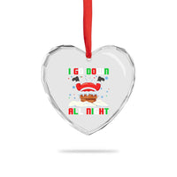 Funny Xmas Heart Crystal Glass Ornament I Go Down All Night Santa Chimney - Wonder Print Shop