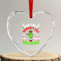 Funny Xmas Heart Crystal Glass Ornament On The List Of Naughty And I Regret Nothing - Wonder Print Shop