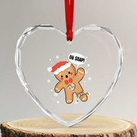 Funny Xmas Heart Crystal Glass Ornament Op Snap Gingerbread Broken Heart - Wonder Print Shop