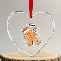 Funny Xmas Heart Crystal Glass Ornament Op Snap Gingerbread Broken Leg - Wonder Print Shop