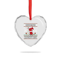 Funny Xmas Heart Crystal Glass Ornament Proud Members Of A Naughty List - Wonder Print Shop
