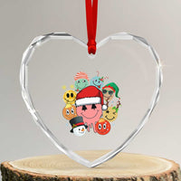 Funny Xmas Heart Crystal Glass Ornament Retro Groovy Xmas Tree Eye Face Reindeer Snowman Efl - Wonder Print Shop