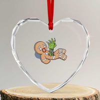 Funny Xmas Heart Crystal Glass Ornament Scary Zombie Gingerbread Krampus Broken Cookie - Wonder Print Shop