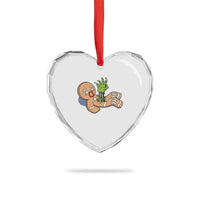 Funny Xmas Heart Crystal Glass Ornament Scary Zombie Gingerbread Krampus Broken Cookie - Wonder Print Shop