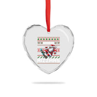 Funny Xmas Heart Crystal Glass Ornament Skibidi Rizzmas Cool Santa Skateboard Rizz - Wonder Print Shop