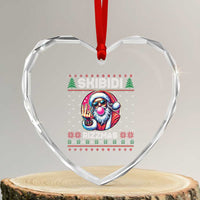 Funny Xmas Heart Crystal Glass Ornament Skibidi Rizzmas Santa Bubble Gum - Wonder Print Shop