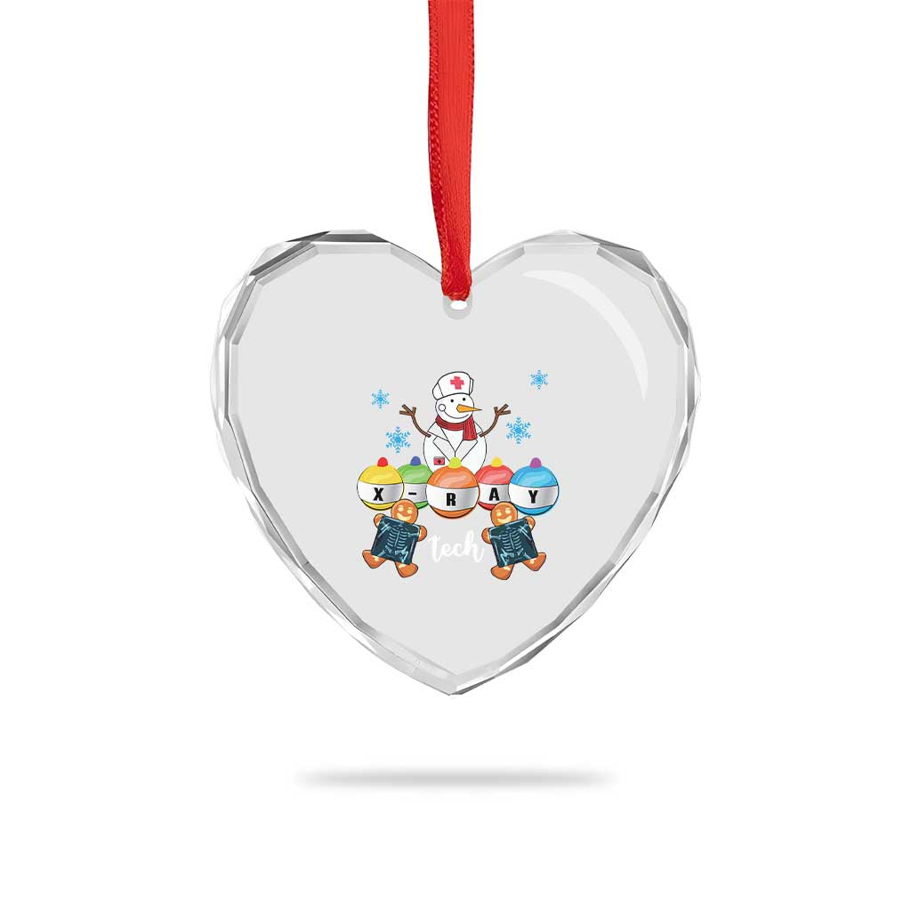 Funny Xmas Heart Crystal Glass Ornament Snowman Nurse Xray Gingerbread - Wonder Print Shop