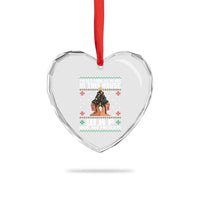 Funny Xmas Heart Crystal Glass Ornament There Is Some Ho Ho Hos In This House WAP Wine And Present - Wonder Print Shop