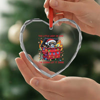 Funny Xmas Heart Crystal Glass Ornament This Little Light Of Mine Lil Dumpster Fire - Wonder Print Shop