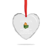 Funny Xmas Heart Crystal Glass Ornament Warm Holiday Wishes Dumpster Fire - Wonder Print Shop