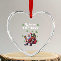 Funny Xmas Heart Crystal Glass Ornament Weed For Everybody Cannabis 420 - Wonder Print Shop
