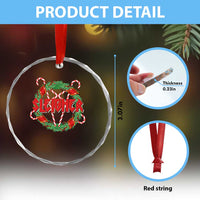 Funny Xmas Heavy Metal Crystal Glass Ornament Sleigher Xmas Pentagram Candy Cane TS11
