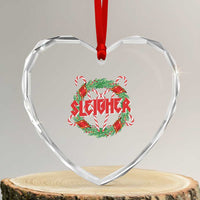 Funny Xmas Heavy Metal Heart Crystal Glass Ornament Sleigher Xmas Pentagram Candy Cane - Wonder Print Shop