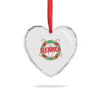 Funny Xmas Heavy Metal Heart Crystal Glass Ornament Sleigher Xmas Pentagram Candy Cane - Wonder Print Shop
