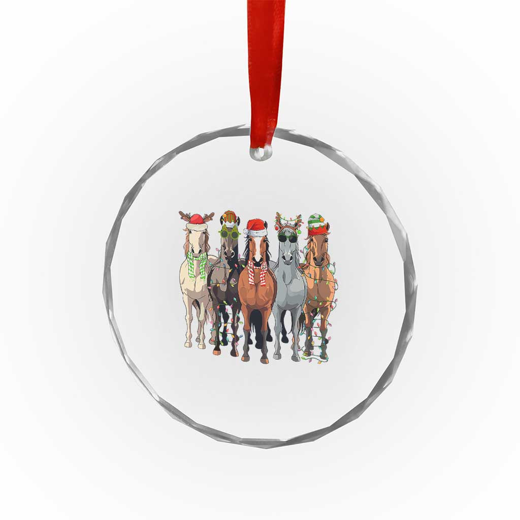 Funny Xmas Horse Crystal Glass Ornament Xmas Light Reindeer Horses Crew with Santa Hat TS02