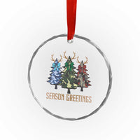 Funny Xmas Hunting Crystal Glass Ornament Season Greetings Camouflage Xmas Tree Reindeers TS11