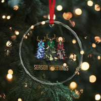 Funny Xmas Hunting Crystal Glass Ornament Season Greetings Camouflage Xmas Tree Reindeers TS11