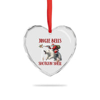 Funny Xmas Hunting Heart Crystal Glass Ornament Jingle Bells Shotgun Shells - Wonder Print Shop