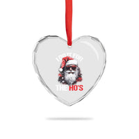 Funny Xmas I Do It For The Ho's Heart Crystal Glass Ornament Cool Santa Face - Wonder Print Shop